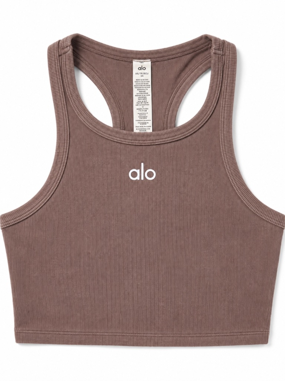 Alo Ribbed Racerback Crop Top – XS - Picture 1 of 1